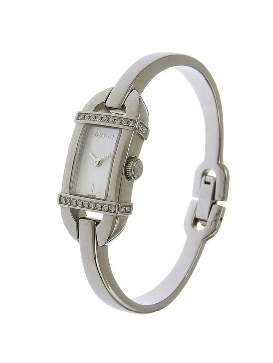 Gucci Stainless Steel Diamond Quartz Analog Display White Shell